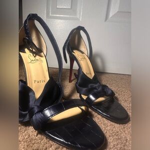 Christian Louboutin Leather Sandals - Navy/Black